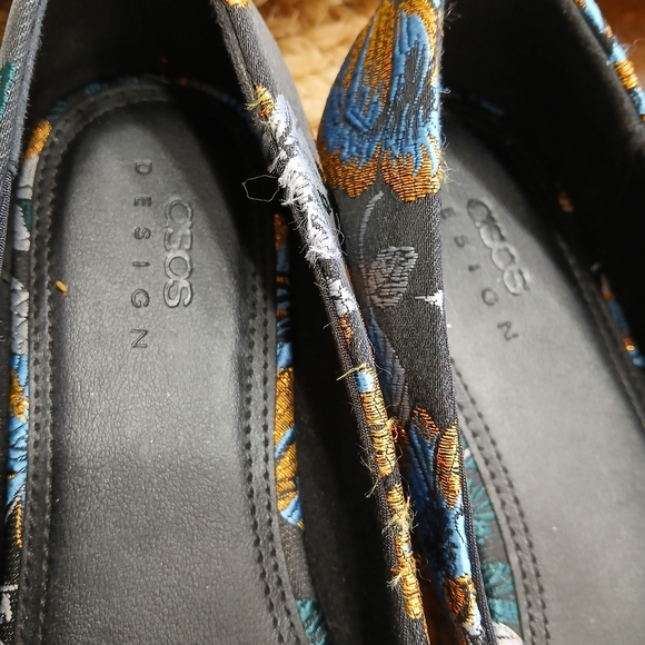 ASOS DESIGN Embellished Floral Pointed Toe Flats Artsy Business Casual Event - Picture 4 of 8